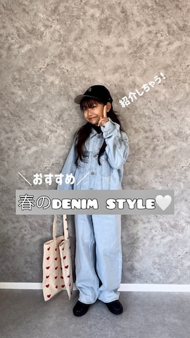 「アイテム（デニムジャケット）」を使った、𝚛𝚢𝚞☺︎𝚗𝚊𝚗𝚘さん（キッズ・143cm）の春コーディネート