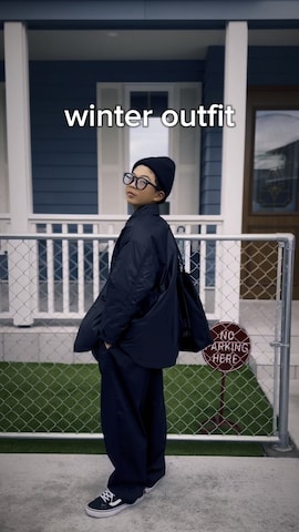 「アイテム（メガネ）」を使った、𝚛𝚢𝚞☺︎𝚗𝚊𝚗𝚘さん（キッズ・133cm）の冬コーディネート