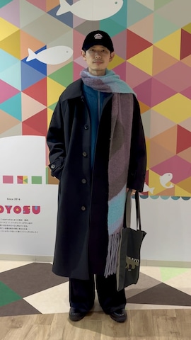 「ZARA（ザラ）のアイテム（マフラー）」を使った、漸さん（メンズ・172cm）の冬コーディネート