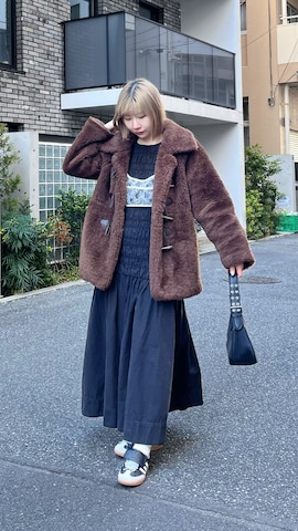 「アイテム（ダッフルコート）」を使った、ZLY0924🍒さん（レディース・165cm）の春コーディネート