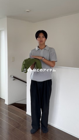 「アイテム（ポロシャツ）」を使った、KAMMAさん（メンズ・178cm）の秋コーディネート