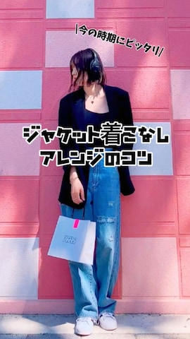 「アイテム（ヘッドフォン/イヤホン）」を使った、ほのかりんさん（レディース・166cm）の春コーディネート