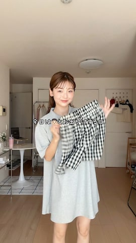 「DHOLIC（ディーホリック）のアイテム（セットアップ）」を使った、ゆづきさん（レディース・160cm）の夏コーディネート