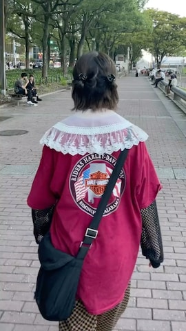 「アイテム（付け襟）」を使った、おさるさん（レディース・153cm）の冬コーディネート