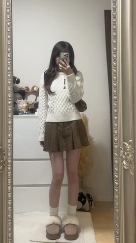 「アイテム（ハンチング/ベレー帽）」を使った、Manaka さん（レディース・160cm）の秋コーディネート