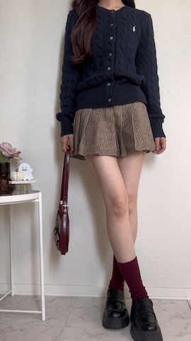 「POLO RALPH LAUREN（ポロ ラルフ ローレン）のアイテム（カーディガン/ボレロ）」を使った、Manaka さん（レディース・160cm）の秋コーディネート