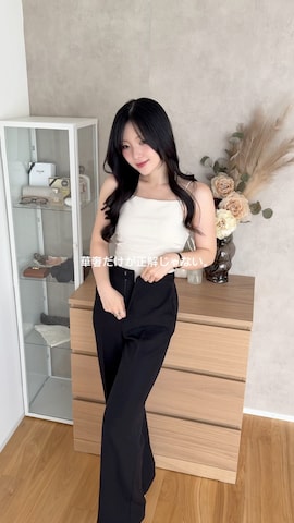 「アイテム（スラックス）」を使った、ma凜さん（レディース・161cm）の秋コーディネート