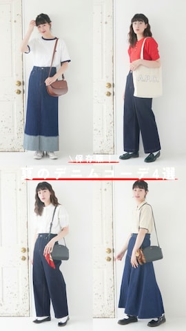 「アイテム（デニムスカート）」を使った、ハヤシ　アンナさん（レディース・171cm）の夏コーディネート