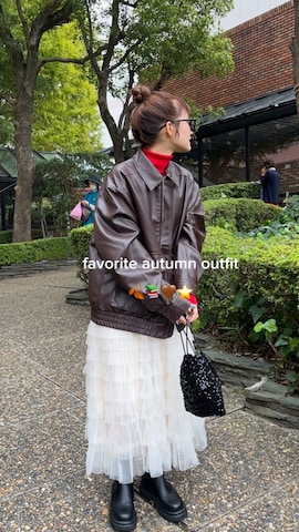 FFEINのブルゾンを使ったrin.さんのファッション動画-カジュアル女子秋コーデ詰め合わせ🍂