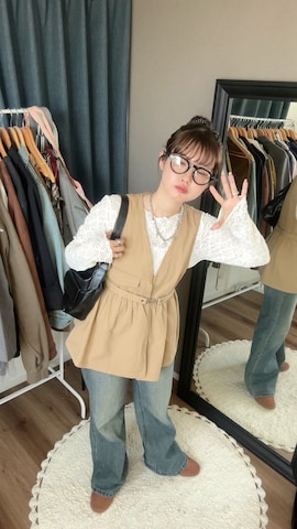 「FREAK'S STORE（フリークスストア）のアイテム（ベスト）」を使った、rin.さん（レディース・153cm）の春コーディネート