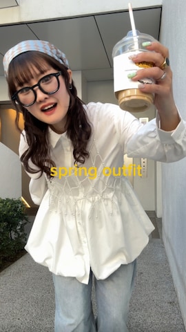 titivateのシャツ/ブラウスを使ったrin.さんのファッション動画-春におすすめなブラウス見つけた🤍