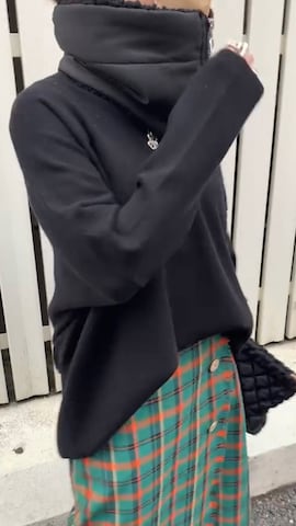 「アイテム（ネックウォーマー/スヌード）」を使った、chiiさん（レディース・145cm）の秋コーディネート