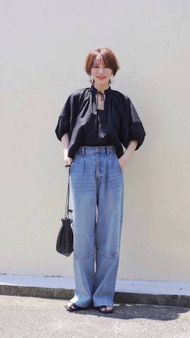 金子三記(miki)さん（骨格ナチュラル・レディース・170cm）の夏コーディネート