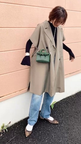 「アイテム（バレエシューズ）」を使った、金子三記(miki)さん（レディース・170cm・40代）の秋コーディネート