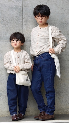 「アイテム（モカシン/デッキシューズ）」を使った、Ｒ兄弟さん（キッズ・143cm）の秋コーディネート