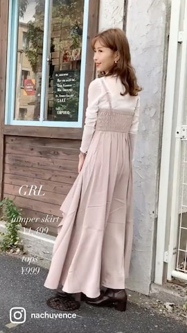 GRLのワンピース/ドレスを使った清水夏姫さんのファッション動画