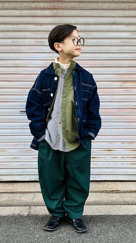 「アイテム（ローファー）」を使った、syun★さん（キッズ・136cm）の冬コーディネート