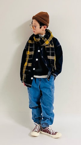 「アイテム（マフラー）」を使った、syun★さん（キッズ・136cm）の冬コーディネート