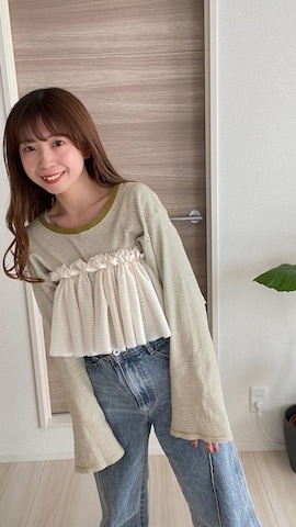 「アイテム（付け襟）」を使った、ありちゃんさん（レディース・149cm）の春コーディネート