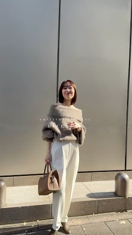 NOBLE×L'AUBE BLANC】FOX/カシミヤオフショルダーニットを使った