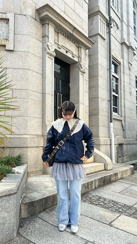 「アイテム（チューブトップ）」を使った、mizukiさん（レディース・159cm）の春コーディネート