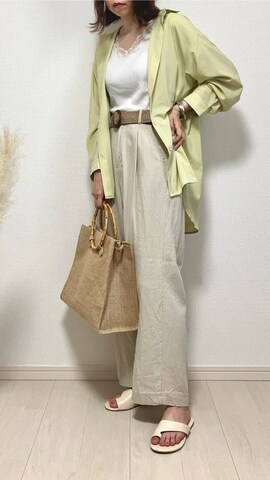 Samansa Mos2 blueのシャツ/ブラウスを使ったcocona*さんのファッション動画