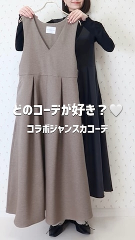 「アイテム（ジャンパースカート）」を使った、MAYUKOさん（レディース・163cm）の秋コーディネート