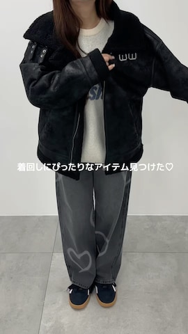 「アイテム（ムートンコート）」を使った、WEGOさん（レディース・162cm）の冬コーディネート