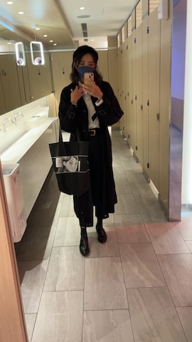 「アイテム（ベルト）」を使った、23ぬさん（レディース・165cm）の秋コーディネート