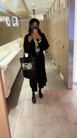 「アイテム（ベルト）」を使った、23ぬさん（レディース・165cm）の秋コーディネート