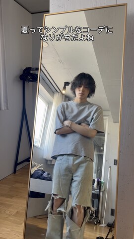 UNIQLOのTシャツ/カットソーを使った海さんのファッション動画