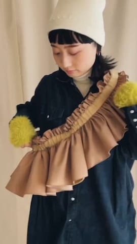 「アイテム（ボディバッグ/ウエストポーチ）」を使った、ORIÉNT MILLINERYさん（レディース・155cm）の冬コーディネート