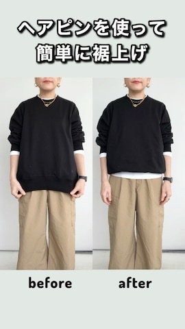 「アイテム（カーゴパンツ）」を使った、SACHIさん（レディース・150cm）の春コーディネート
