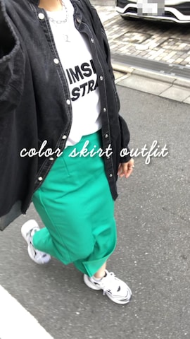 「hunch（ハンチ）の【WEB限定/別注】 バンドカラー オーバーサイズ　デニムシャツ（シャツ/ブラウス）」を使った、SACHIさん（レディース・150cm）の春コーディネート