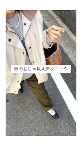 「アイテム（カバーオール）」を使った、SACHIさん（レディース・150cm）の春コーディネート