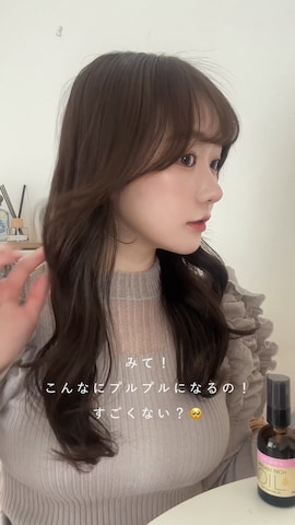 SNIDELのニット/セーターを使った白濱楓雅🐚 fuchan_2003さんのファッション動画-デート前のヘアケア♡