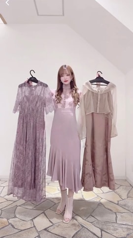 「アイテム（ドレス、ピンク系）」を使った、SHOP STAFFさん（レディース・163cm）の夏コーディネート