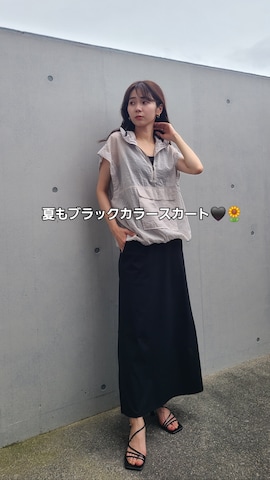 Crispのシャツ/ブラウスを使ったARINA / 杉本侑菜さんのファッション動画-夏もブラック🖤