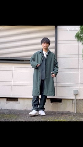 「RAGEBLUE（レイジブルー）のアイテム（ステンカラーコート）」を使った、ねぎさん（メンズ・174cm）の冬コーディネート