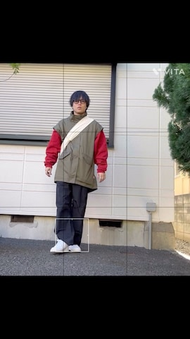「Java（ジャバ）のアイテム（ミリタリージャケット）」を使った、ねぎさん（メンズ・174cm）の冬コーディネート