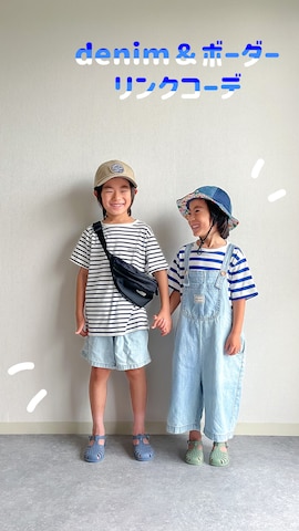 「アイテム（帽子）」を使った、あおりゅーさん（キッズ・100cm）の夏コーディネート