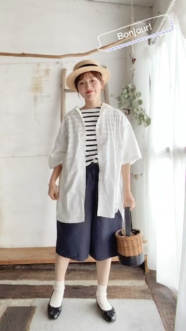 「Veritecoeur（ヴェリテクール）のアイテム」を使った、yu-koさん（レディース・157cm）の夏コーディネート