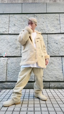 「アイテム（ムートンコート）」を使った、龍一 (The Loveless)®︎さん（メンズ・168cm）の冬コーディネート
