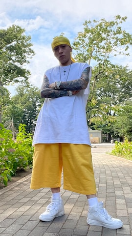 「アイテム（その他ヘアアクセサリー、イエロー系）」を使った、龍一 (The Loveless)®︎さん（メンズ・168cm）の夏コーディネート