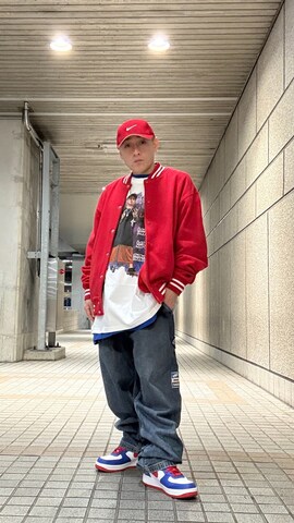 「アイテム（スタジャン）」を使った、龍一 (The Loveless)®︎さん（メンズ・168cm）の春コーディネート