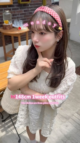 「アイテム（チュニック）」を使った、una.さん（レディース・148cm）の夏コーディネート