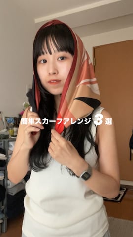 「アイテム（バンダナ/スカーフ）」を使った、LEIさん（レディース・156cm）の夏コーディネート