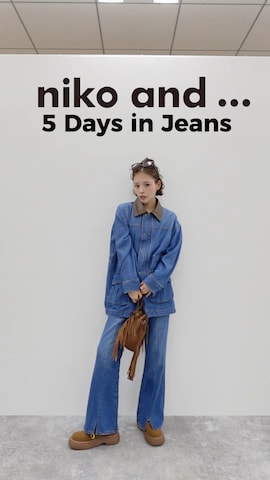 「niko and...（ニコアンド）の【NKJ 2025AW】REMAKE BARREL DENIM（デニムパンツ）」を使った、mizota yayoiさん（レディース・162cm）の夏コーディネート