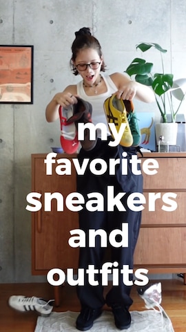 スニーカーを使ったmizota yayoiさんのファッション動画