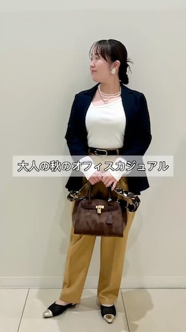 「アイテム（チャーム）」を使った、Hori.Aさん（レディース・158cm）の秋コーディネート